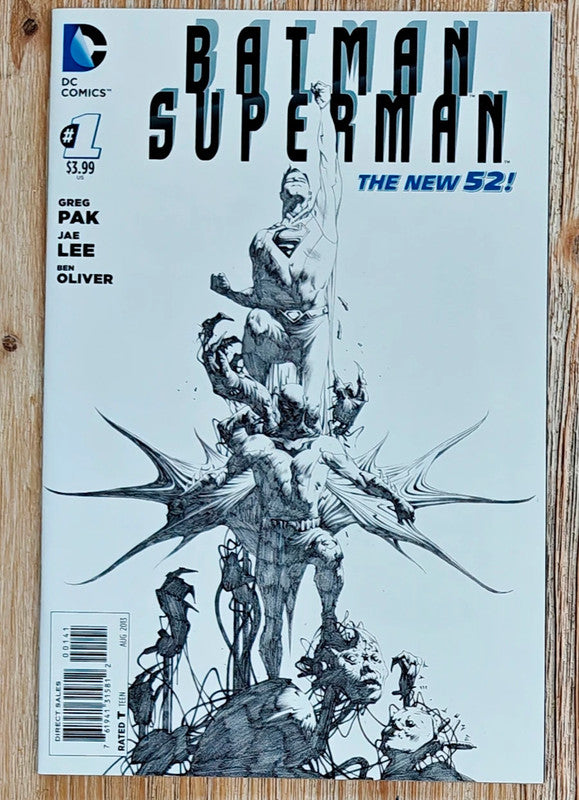 Batman/Superman The New 52 # 1 (2013, DC Comics) Jae Lee 1:100 Sketch Variant - Mycomicshop.be