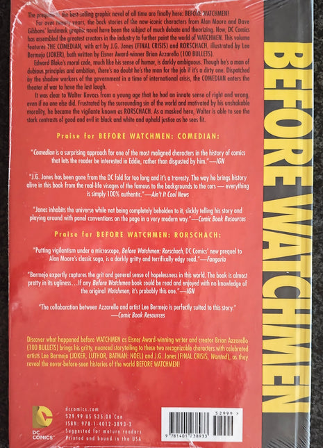 Before Watchmen: Comedian/Rorschach HC (2013 DC) Deluxe Edition