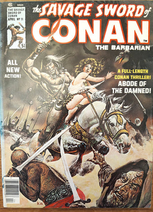 Softcover comic book "Savage Sword of Conan" #11 (1974 Marvel), featuring Conan the Barbarian artwork.