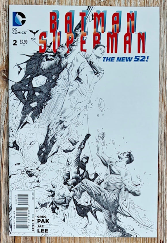Batman/Superman The New 52 # 2 (2011, DC Comics) Jae Lee 1:100 Sketch Variant - Mycomicshop.be