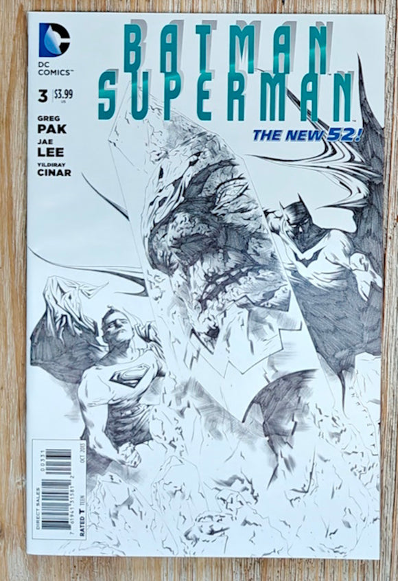 Batman/Superman The New 52 # 3 (2011, DC Comics) Jae Lee 1:100 Sketch Variant - Mycomicshop.be
