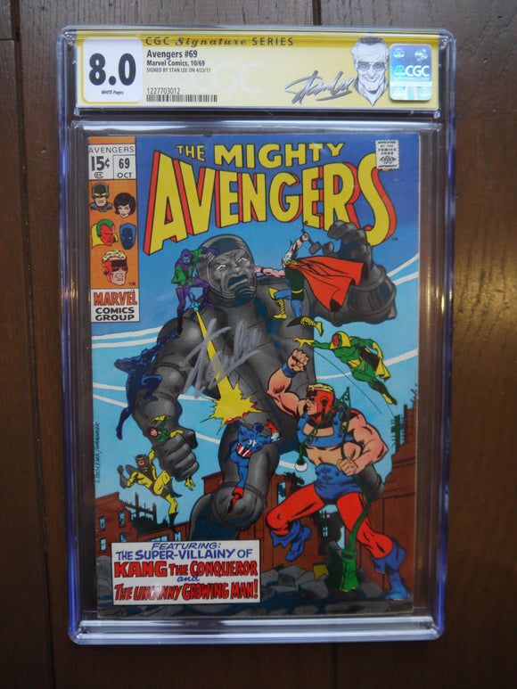 Avengers (1963 1st Series) #69 CGC 8.0 Signed Stan Lee