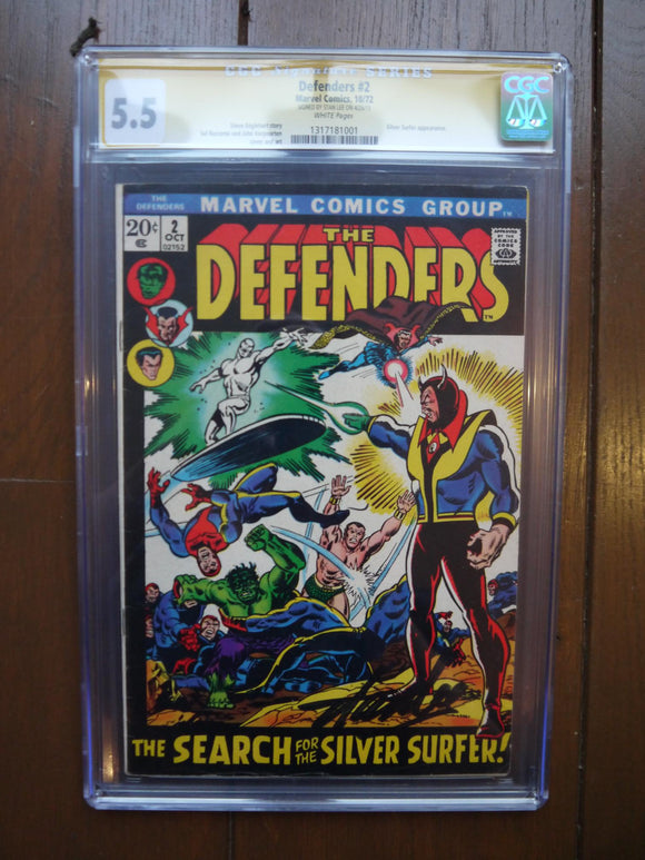 Defenders (1972 1st Series) #2 CGC 5.5 Signed by Stan Lee