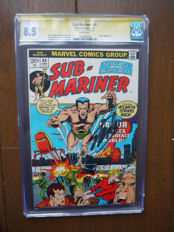 Sub-Mariner (1968 1st Series) #60 CGC 8.5 Signed Stan Lee