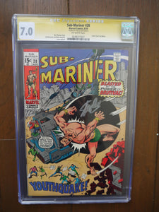 Sub-Mariner (1968 1st Series) #28 CGC 7.0 Signed Stan Lee