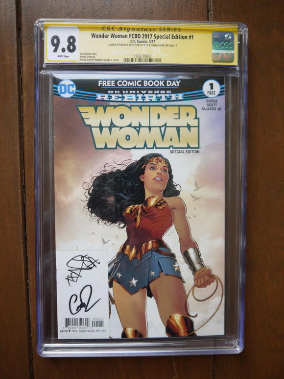 Wonder Woman (2017) FCBD #1 CGC 9.8 Signed