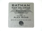DC Direct Batman War On Crime Signature Print Signed Autographed Alex Ross 2001 - Mycomicshop.be