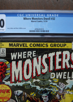 Where Monsters Dwell (1970) #32 CGC6.0