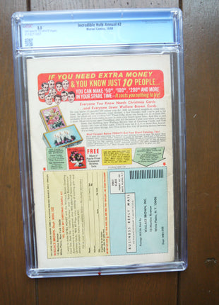 Incredible Hulk (1962 Marvel 1st Series) Annual #2 CGC 3.5
