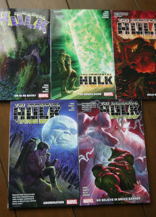 Immortal Hulk Marvel softcover TPB collection issues #1-4 and #6 on white background