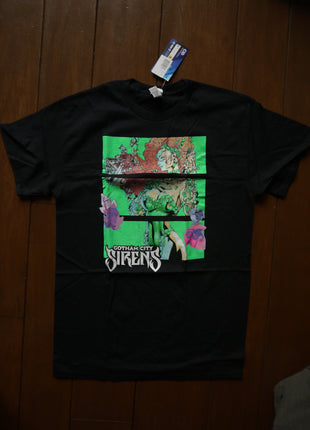Gotham City Sirens Poison Ivy T-shirt, medium size, featuring a comic-inspired design