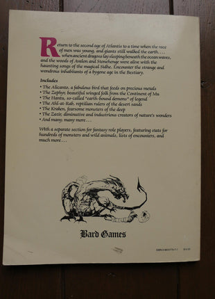The Bestiary Compendium of Creatures Atlantis Sechi Keith 1986 Bard Games PB - Mycomicshop.be