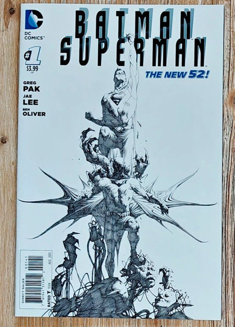 Batman/Superman The New 52  1 (2013, DC Comics) Jae Lee 1:100 Sketch Variant - Mycomicshop.be