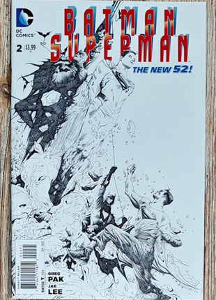 Batman/Superman The New 52  2 (2011, DC Comics) Jae Lee 1:100 Sketch Variant - Mycomicshop.be