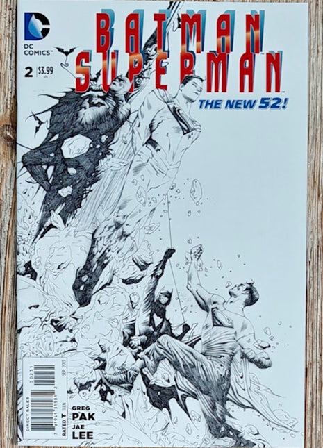 Batman/Superman The New 52  2 (2011, DC Comics) Jae Lee 1:100 Sketch Variant - Mycomicshop.be
