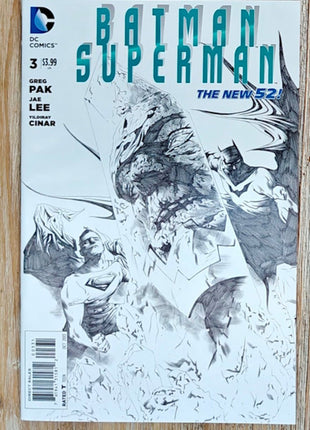Batman/Superman The New 52  3 (2011, DC Comics) Jae Lee 1:100 Sketch Variant - Mycomicshop.be