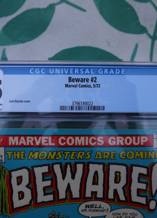 Beware (1973) #2 CGC 8.5 - Mycomicshop.be