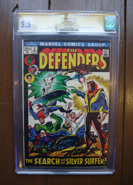 Defenders (1972 1st Series) #2 CGC 5.5 Signed by Stan Lee - Mycomicshop.be