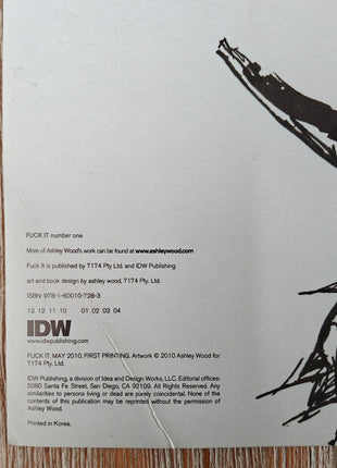 FI The Journal of Ashley Wood Alternate Cover (IDW, 2010) Paperback - Mycomicshop.be