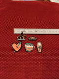 "Heart/Dagger, Octobook, eyecoffee, Death moth and coffint" Enamel Pin Set - Mycomicshop.be