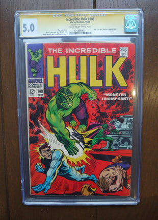 Incredible Hulk (1962 1st Series) #108 CGC 5.0 Signed Stan Lee - Mycomicshop.be