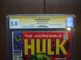 Incredible Hulk (1962 1st Series) #108 CGC 5.0 Signed Stan Lee - Mycomicshop.be