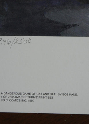 Limited Poster A dangerous game of cat and bat Batman Returns 1992 Bob Kane - Mycomicshop.be