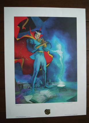 Limited Poster Dr Strange conjuring Clea 1987 Signed Kevin Nowlan - Mycomicshop.be