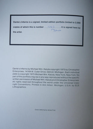 Michael Kaluta Dante's Inferno Signed Portfolio 1975 - Mycomicshop.be