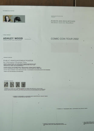 Poster Comic Con Tour Robots and Bitches 2002 Ashley Wood - Mycomicshop.be