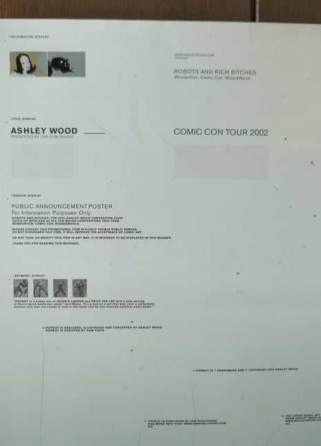 Poster Comic Con Tour Robots and Bitches 2002 Ashley Wood - Mycomicshop.be
