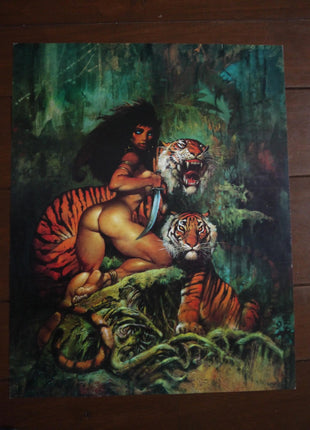 Poster Jungle Girl with Tigers 1999 Simon Bisley - Mycomicshop.be
