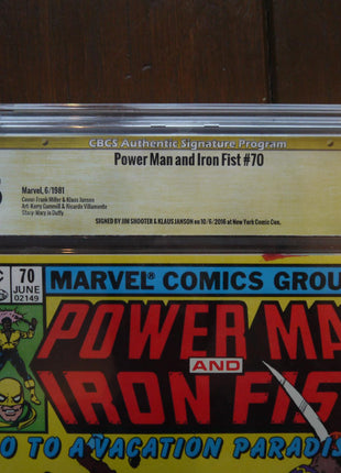 Power Man and Iron Fist (1972 Hero for Hire) #70N CBCS 8.5 Signed by Jim Shooter and Klaus Janon - Mycomicshop.be