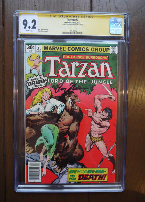 Tarzan (1977 Marvel) #2 CGC 9.2 Signed by Roy Thomas - Mycomicshop.be