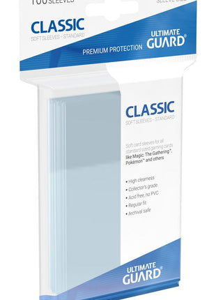 Ultimate Guard Classic Soft Sleeves Standard Size Transparent (100) - Mycomicshop.be