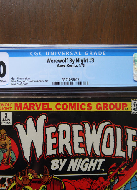 Werewolf by Night (1972 1st Series) #3 CGC 4.0 - Mycomicshop.be