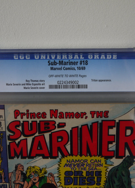 Sub-Mariner (1968 1st Series) #18 CGC 9.0 - Mycomicshop.be