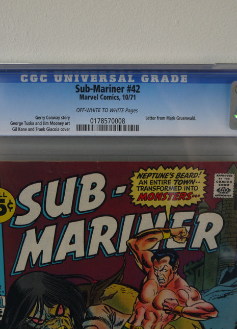 Sub-Mariner (1968 1st Series) #42 CGC 8.0 - Mycomicshop.be
